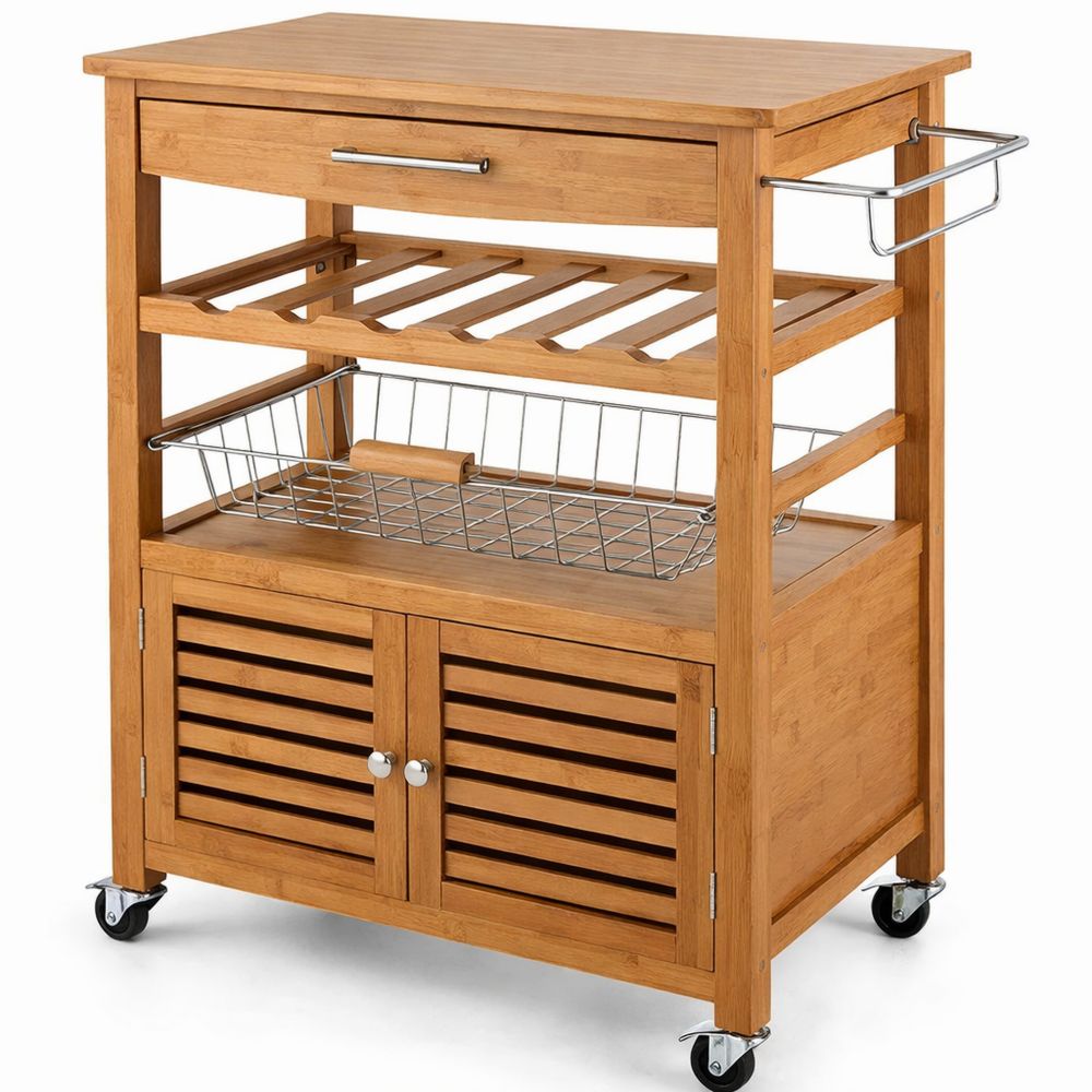 Multifunktionaler Küchenwagen mit 4 Ebenen und Stauraum