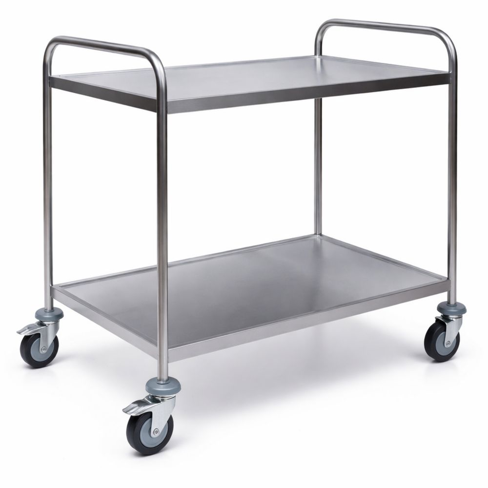Mehrzweck-Servierwagen aus Edelstahl mit 2 Ablagen
