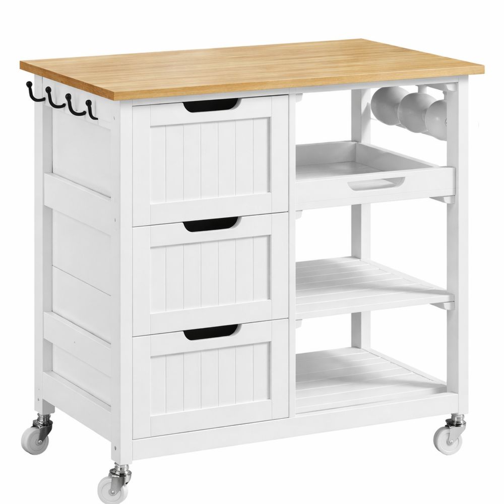 Praktischer Küchenwagen mit Schubladen und Regalfächern