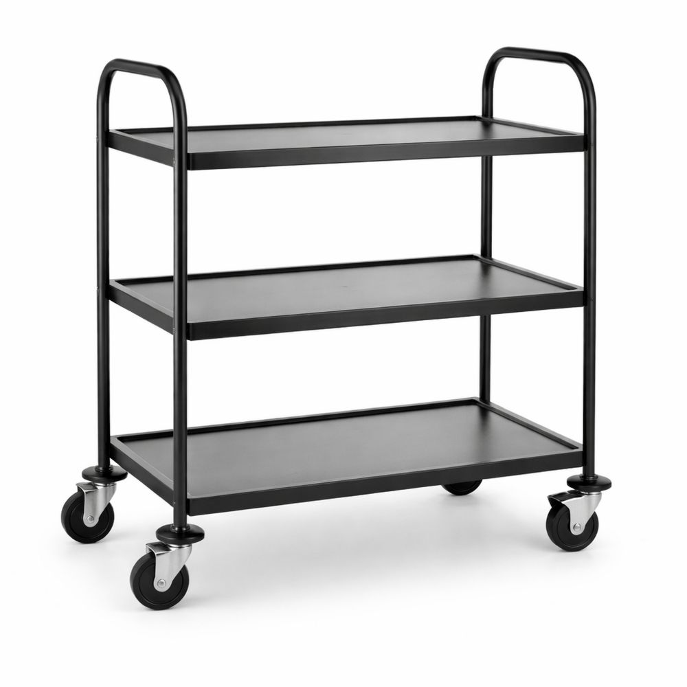 Küchenwagen mit Rollen, 3 Böden, Edelstahl, Traglast 50kg pro Boden