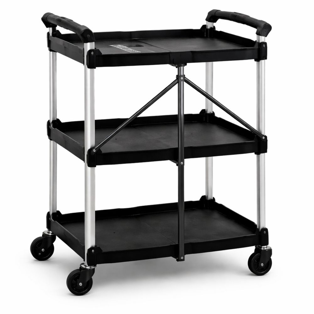 Klappbarer Servierwagen mit Rollen, 75kg Belastbarkeit, Küchen- und Haushaltsrollwagen