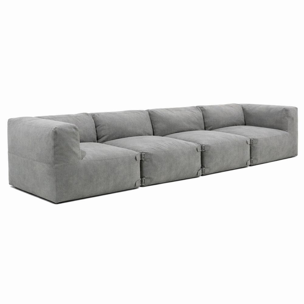 Modulares 4-Sitzer Gartensofa in Grau