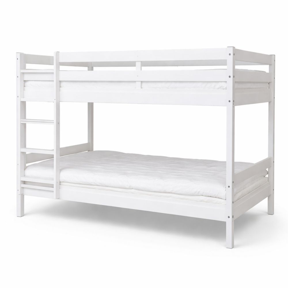 Kinder-Doppelstockbett 90x200 cm, platzsparend und modern, in Weiß