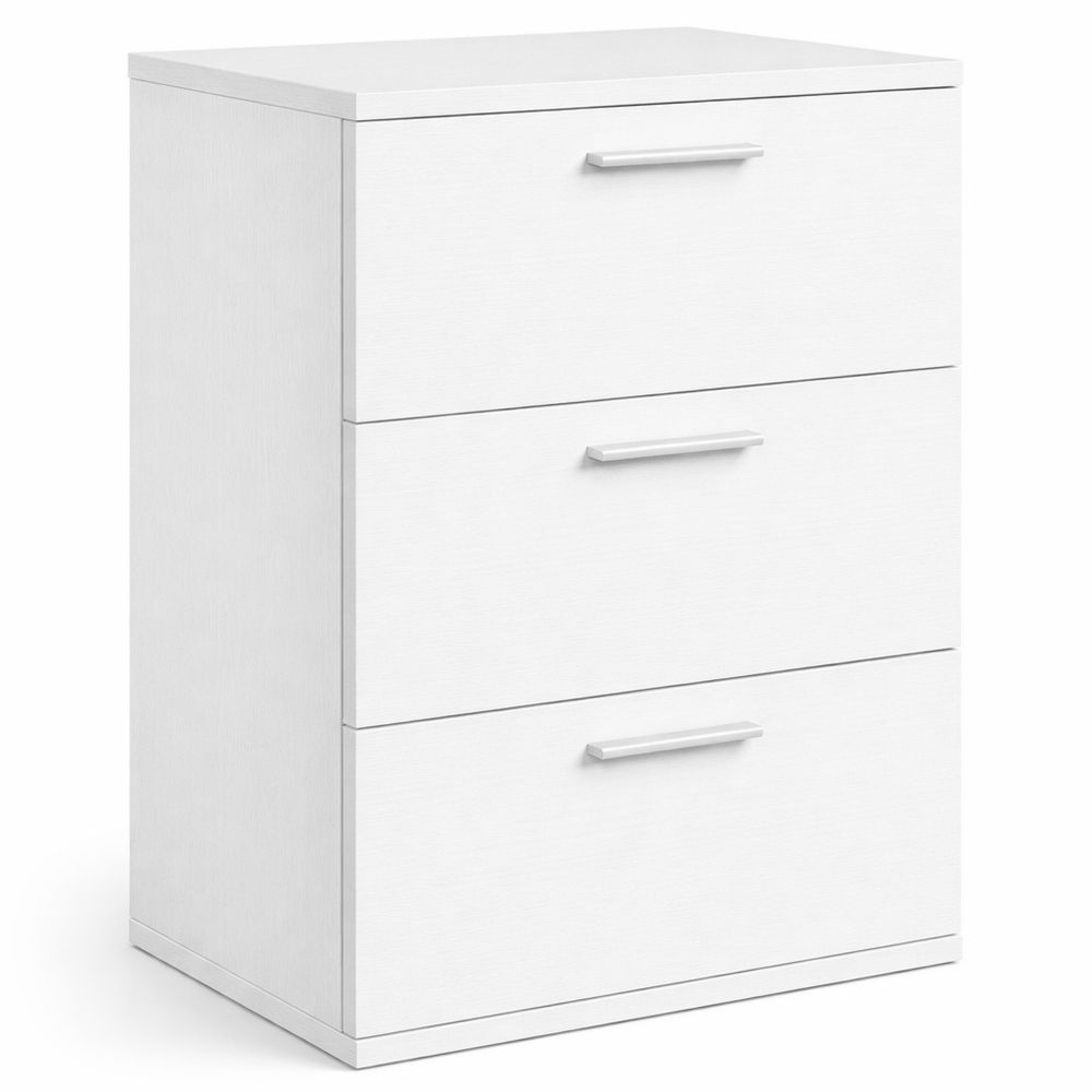 Moderner Nachttisch mit 3 Schubladen für Schlaf- und Wohnzimmer, Weiß, 35 x 40 x 60 cm