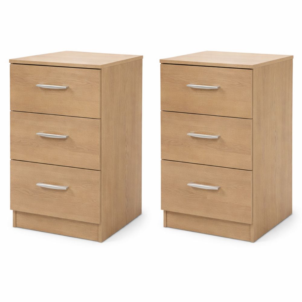 Nachttisch Set mit 3 Schubladen für Boxspringbetten