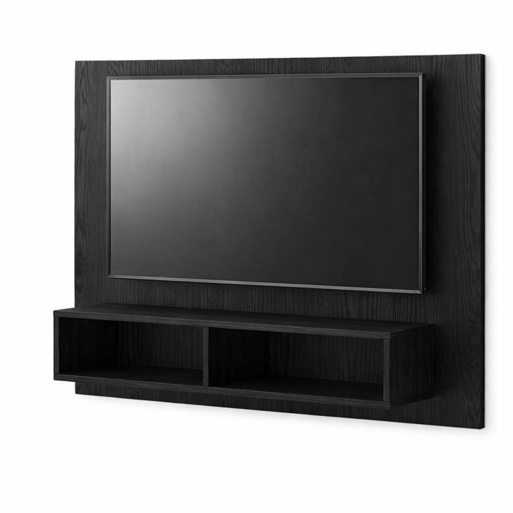 Schwebendes TV-Möbel in Schwarz mit Eichenoptik, 120x23,5x90 cm, geeignet für Wohnzimmer und Schlafzimmer