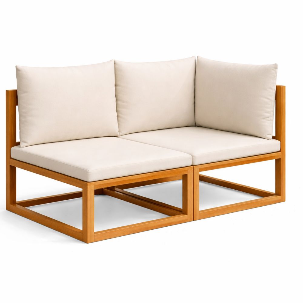 2-Sitzer Gartensofa mit Kissen aus Akazienholz