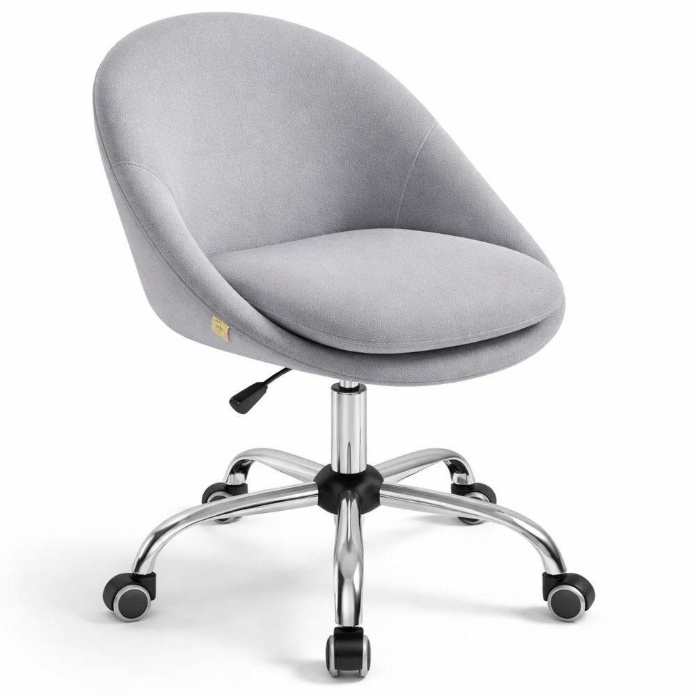 Komfortabler Arbeitsstuhl mit weicher Polsterung, höhenverstellbar, taubengrau