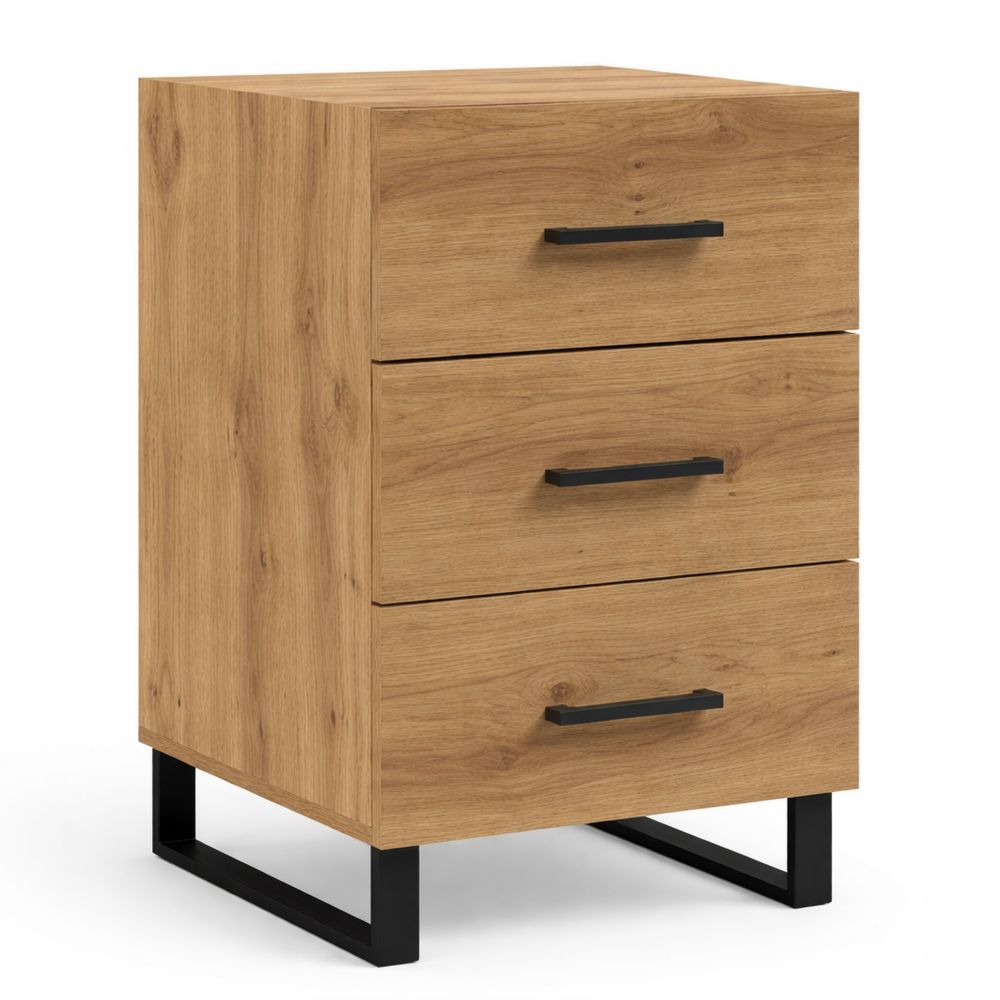 Rustikaler Nachttisch aus Holzwerkstoff mit Stauraum, 40 x 40 x 66 cm