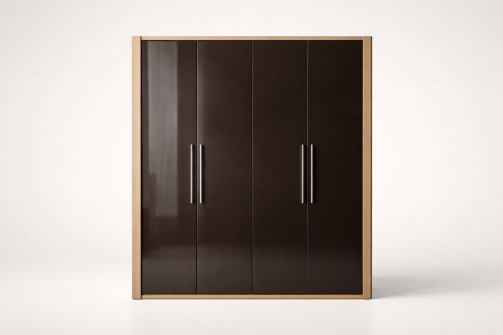 Kleiderschrank MDF Hochglanz Braun 200x180x60cm(H × B × T)