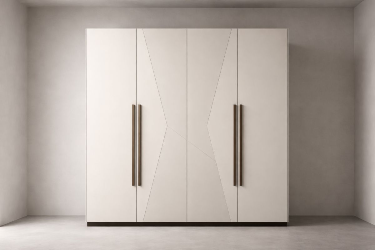 Kleiderschrank 4-türig MDF Weiß 200x60x220 cm(B × T × H)