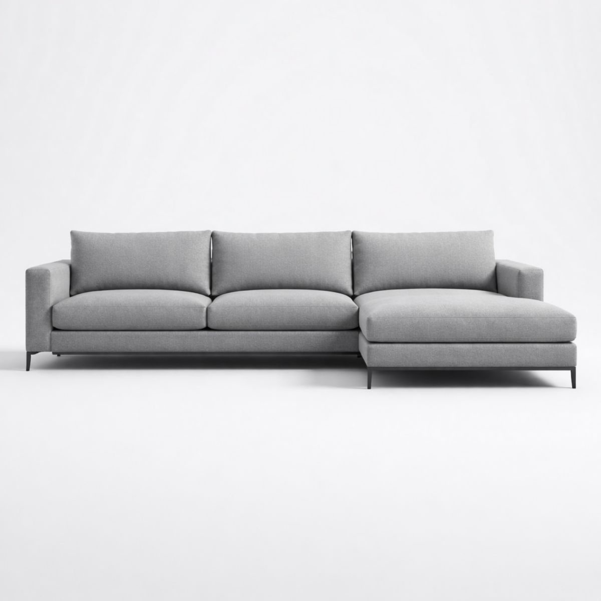 Ecksofa aus Stoff Grau 280x180x85 cm