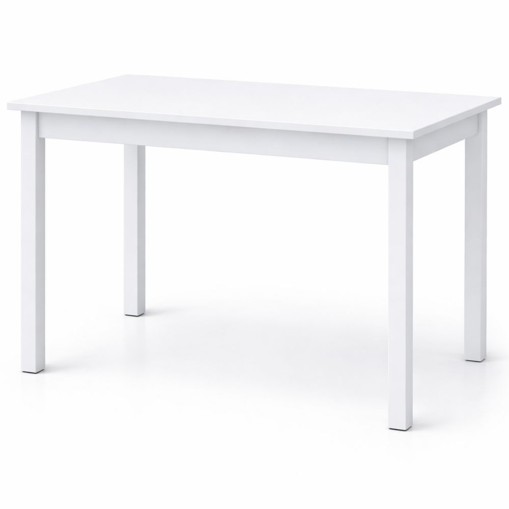 Massivholz Esstisch Weiß für Esszimmer und Küche, 114x71x75 cm