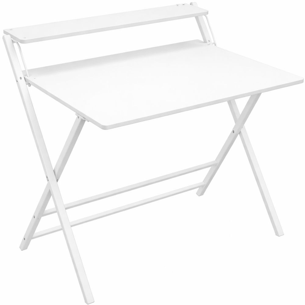 Kompakter Klapptisch mit Monitorständer und Ablage, 2-stufig, für Homeoffice