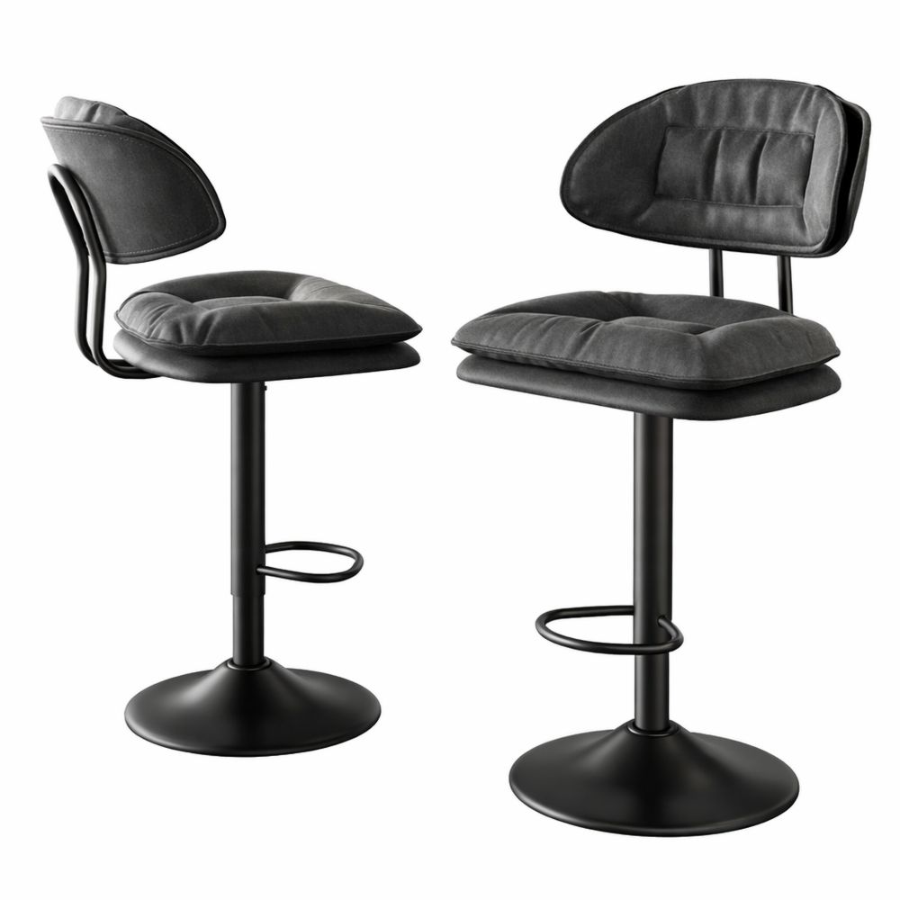 Ergonomische Barhocker im 2er-Set mit Rückenlehne, Höhenverstellbar, Ideal für Kücheninsel und Esszimmer