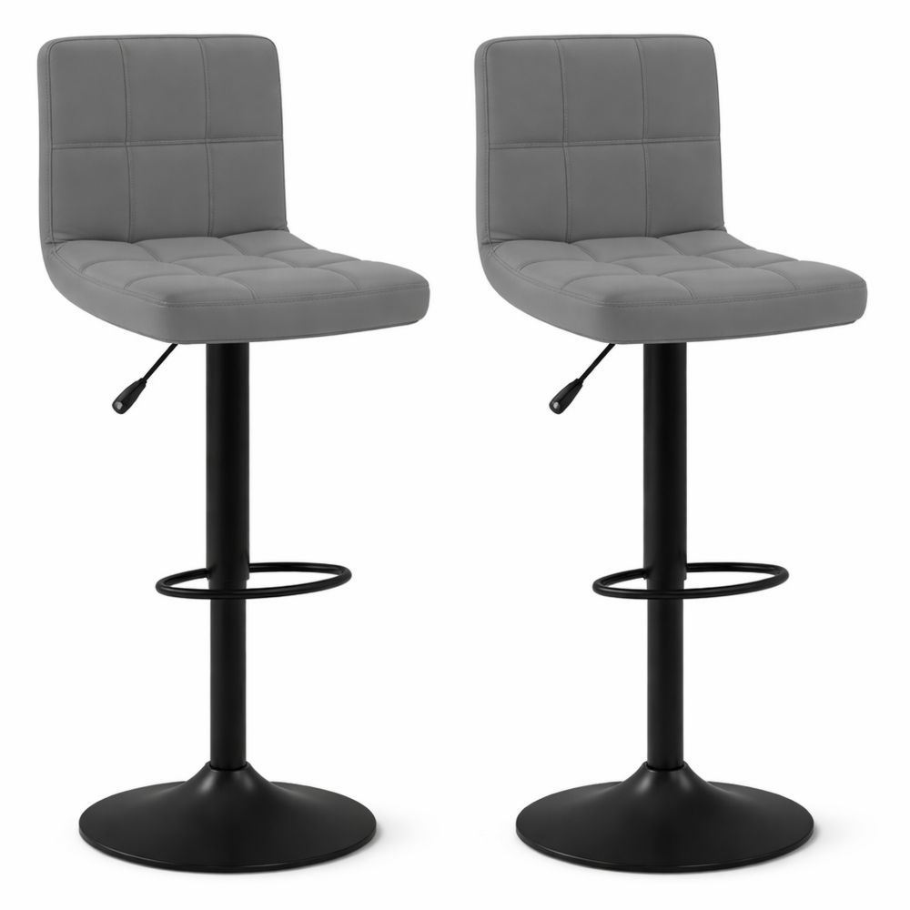 Höhenverstellbarer Drehbarer Samt-Barhocker in Dunkelgrau für Küche und Tresen