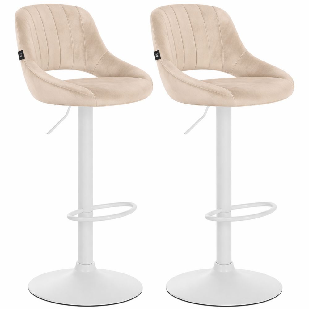 Eleganter Barhocker im 2er-Set mit Samtbezug und Drehfunktion