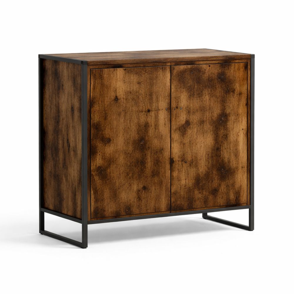 Vielseitiger Holzwerkstoff Seitenschrank mit Stahlbeinen