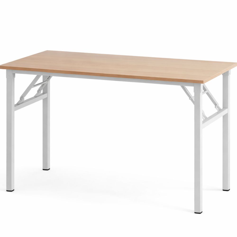 Kompakter Klapptisch für Zuhause und Büro, Eiche & Weiß