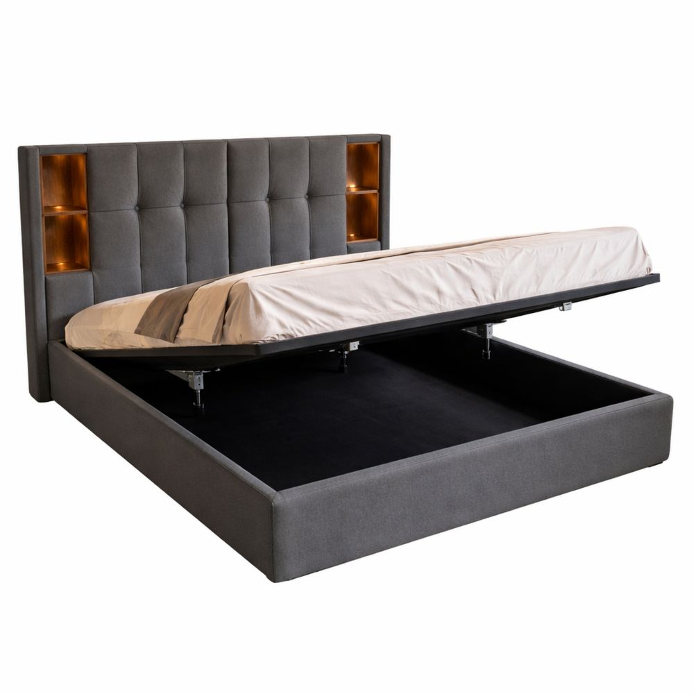 Modernes Polsterbett 180x200cm mit Stauraum und USB-C-Laden