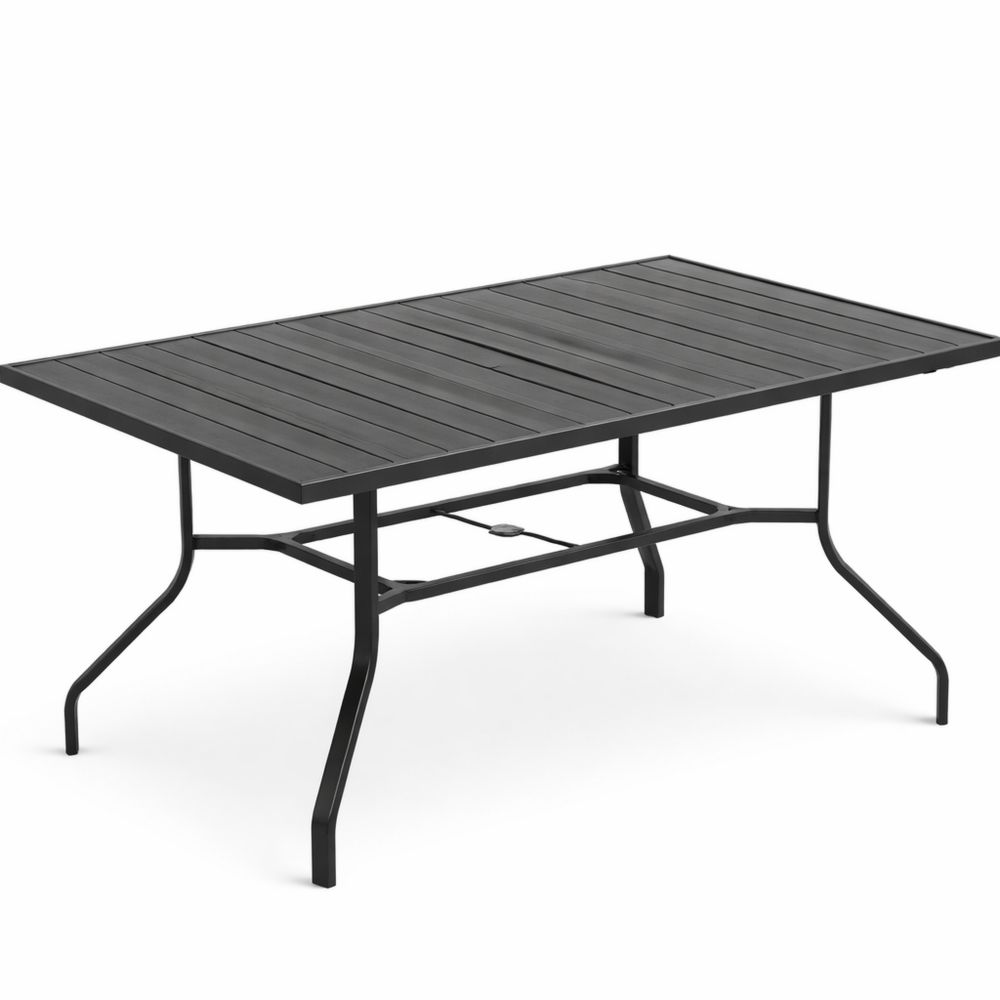 Wetterfester rechteckiger Gartentisch mit Schirmloch