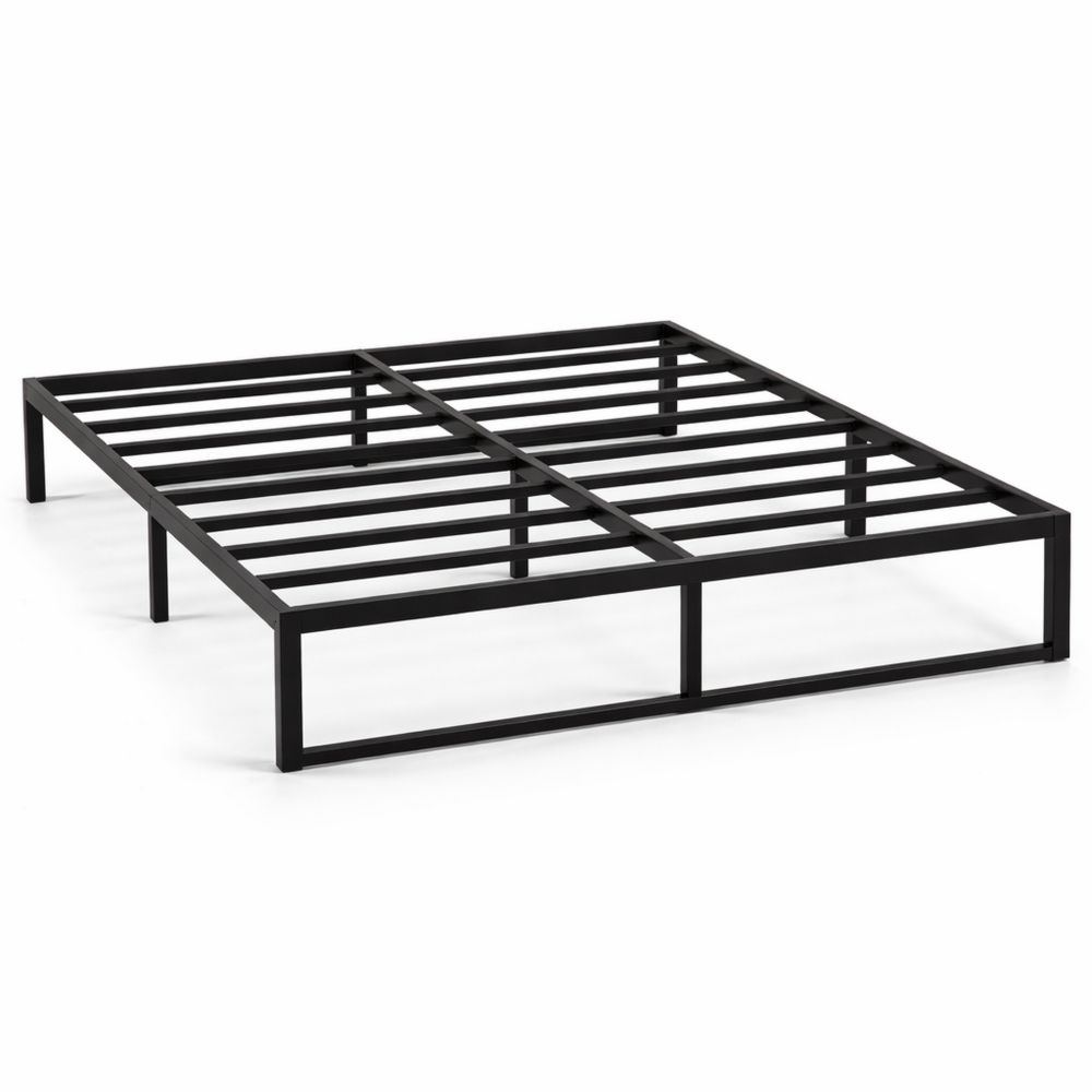 Stabiles Doppelbettgestell 140x200 cm aus Metall, leicht montierbar, geräuscharm, ohne Boxspring nötig, 30 cm Höhe, schwarz