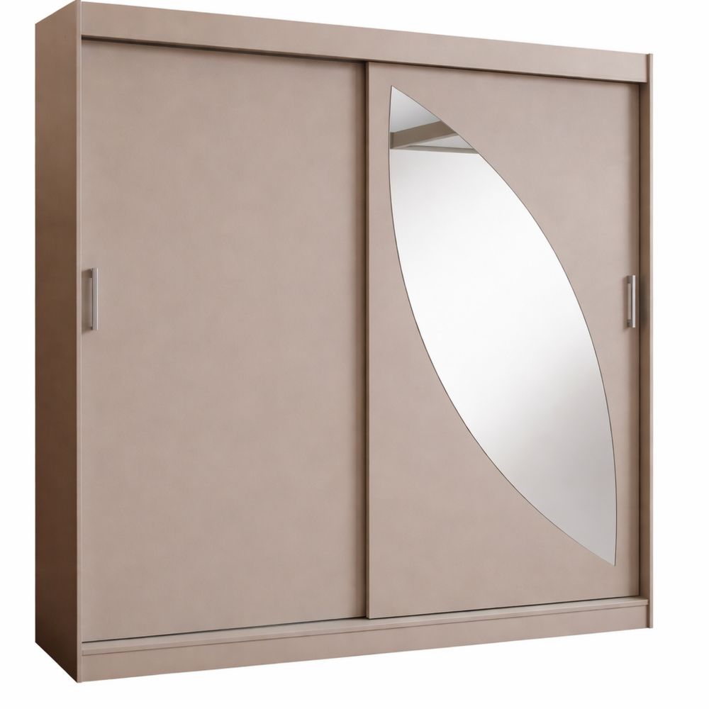 Moderner Schwebetürenschrank mit Spiegel, 150 cm Breite