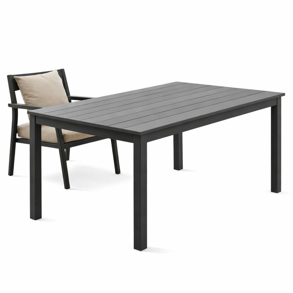 Rechteckiger Kunststoff-Bistrotisch für Außenbereich 138x80x72cm Anthrazit