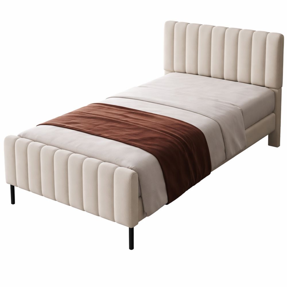 Komfortables Einzelbett mit höhenverstellbarem Kopfteil, modernes Design