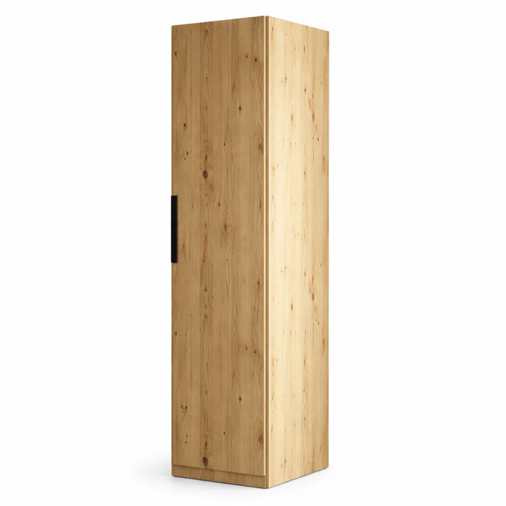 Mehrzweck-Eckschrank, 1-türig, Holzwerkstoff, Artisan Eiche Dekor, 51,2 x 212,9 x 58,9 cm