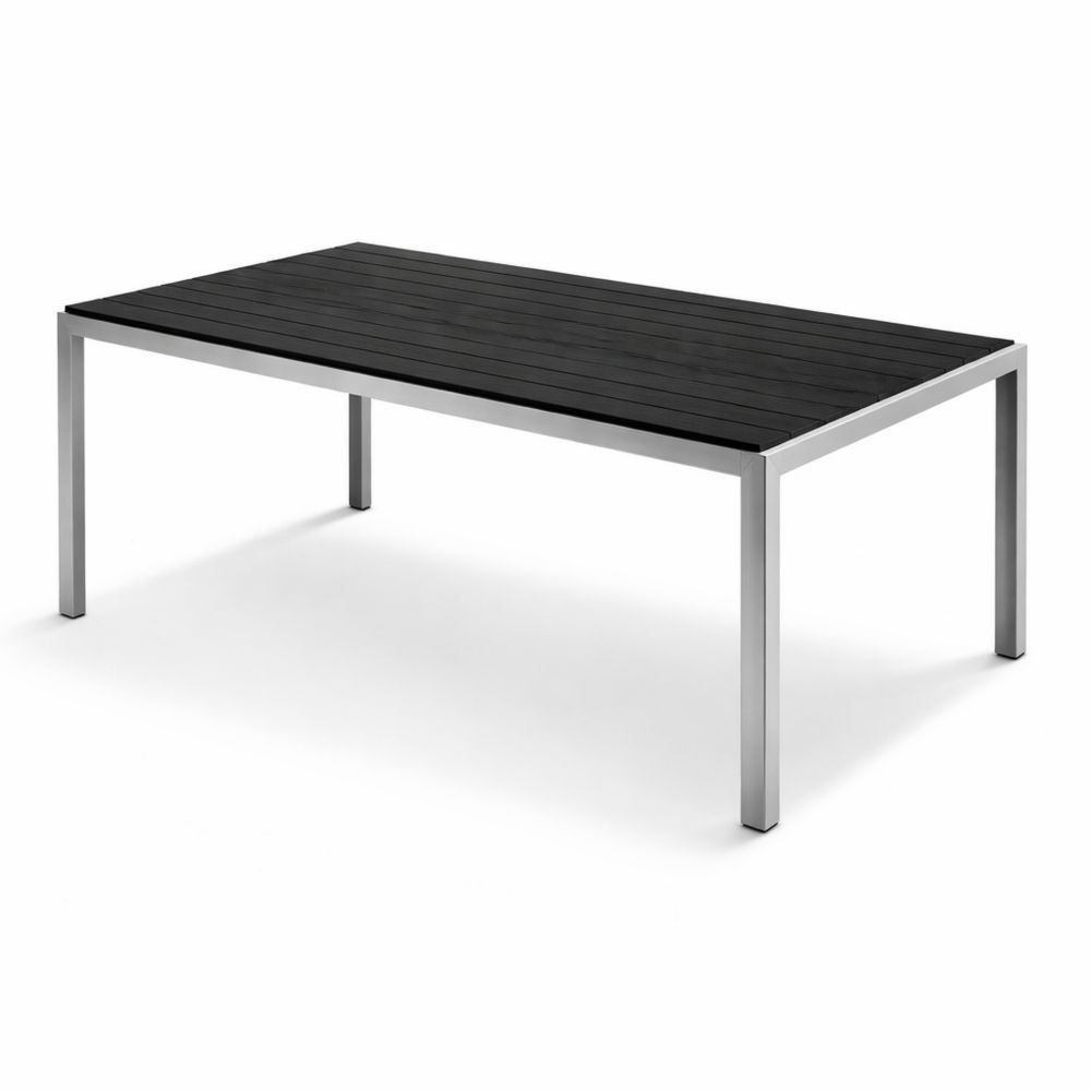 Großer wetterfester Gartentisch aus Aluminium in Holzoptik