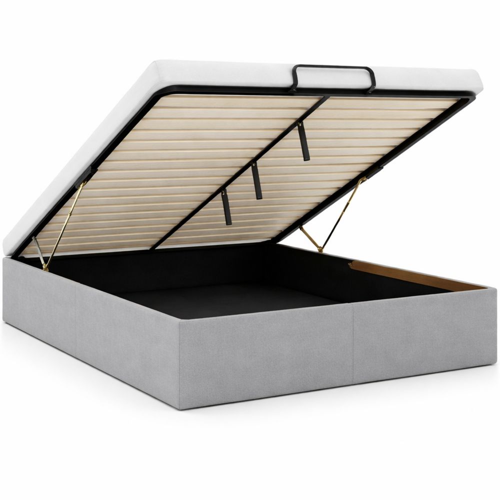 Polsterbett mit Stauraum 180x200 cm in Hellgrau