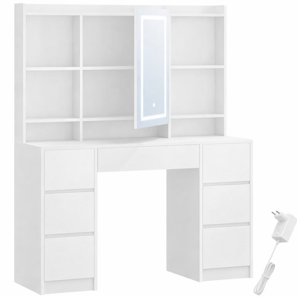 Moderner Schminktisch mit LED-Spiegel und einstellbarer Helligkeit