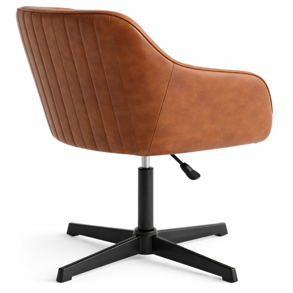Drehbarer und Höhenverstellbarer Esszimmerstuhl mit Armlehne in Braun