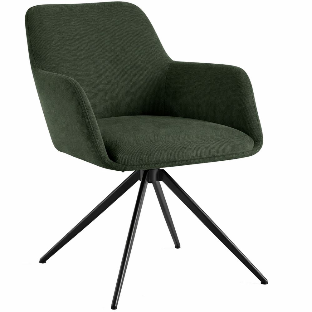 Moderner Drehstuhl für Esszimmer, verstellbar mit Arm- und Rückenlehne, bis 150 kg, grün