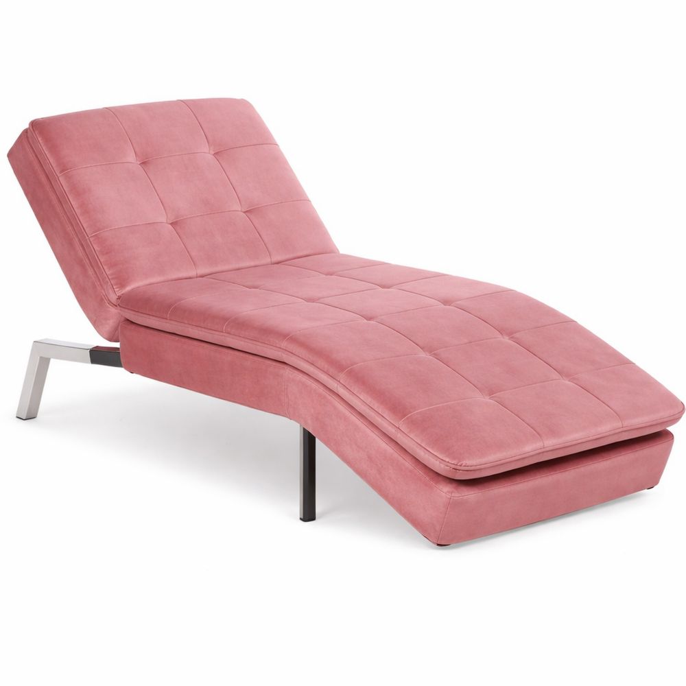 Verstellbare Chaiselongue aus rosa Samt