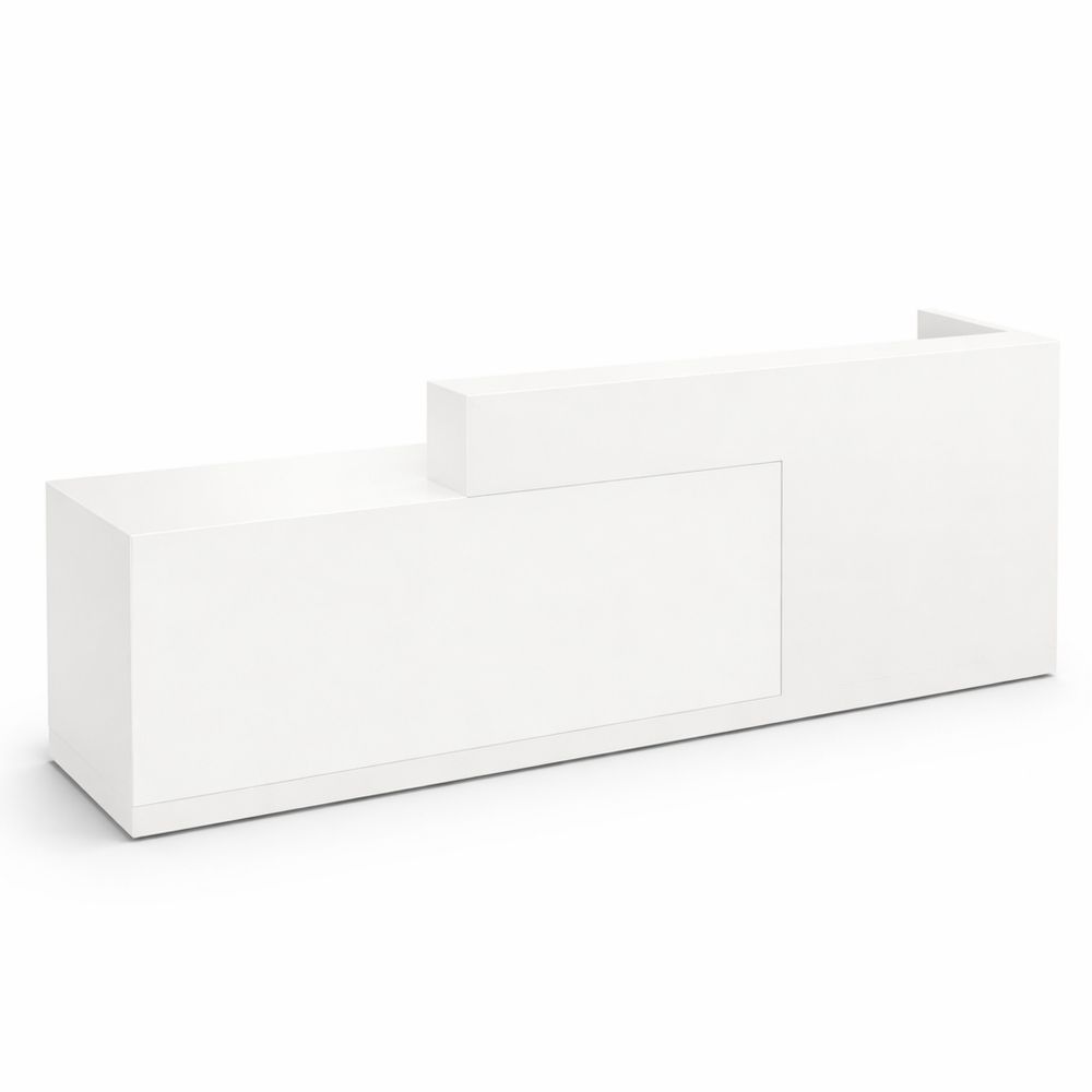 Modulare Empfangstheke mit vielseitigem Stauraum und offenen Fächern