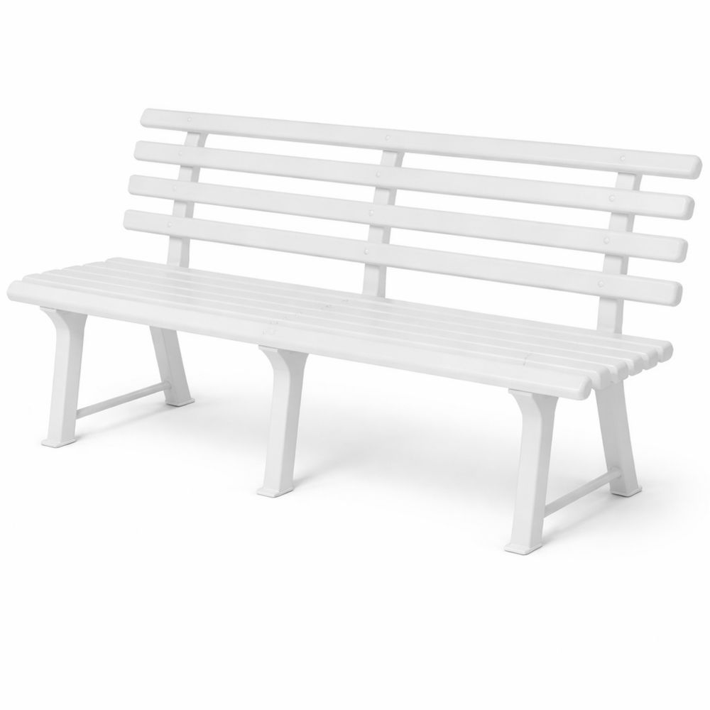 Wetterfeste Gartenbank für 3 Personen, 145 x 74 cm, Weiß