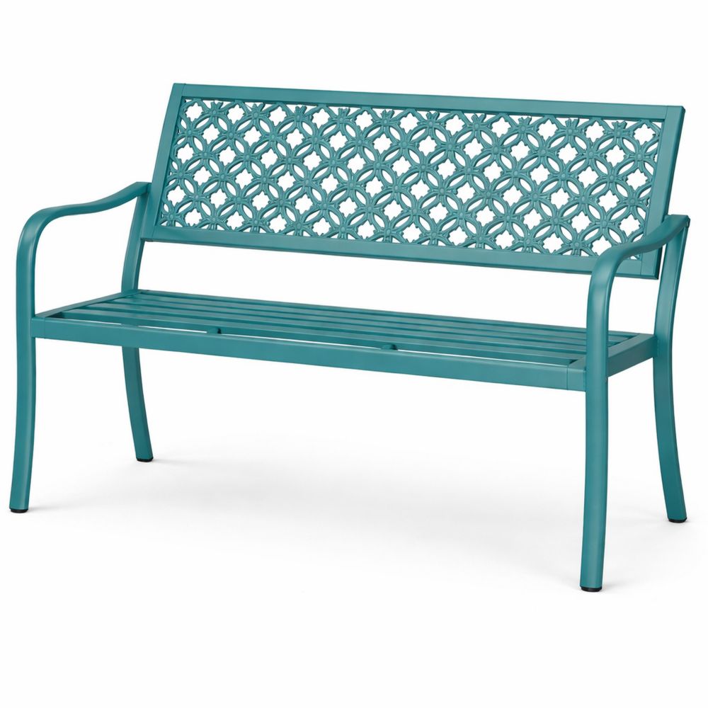 Klassische Gartenbank mit Rückenlehne und Armlehnen für 2-3 Personen