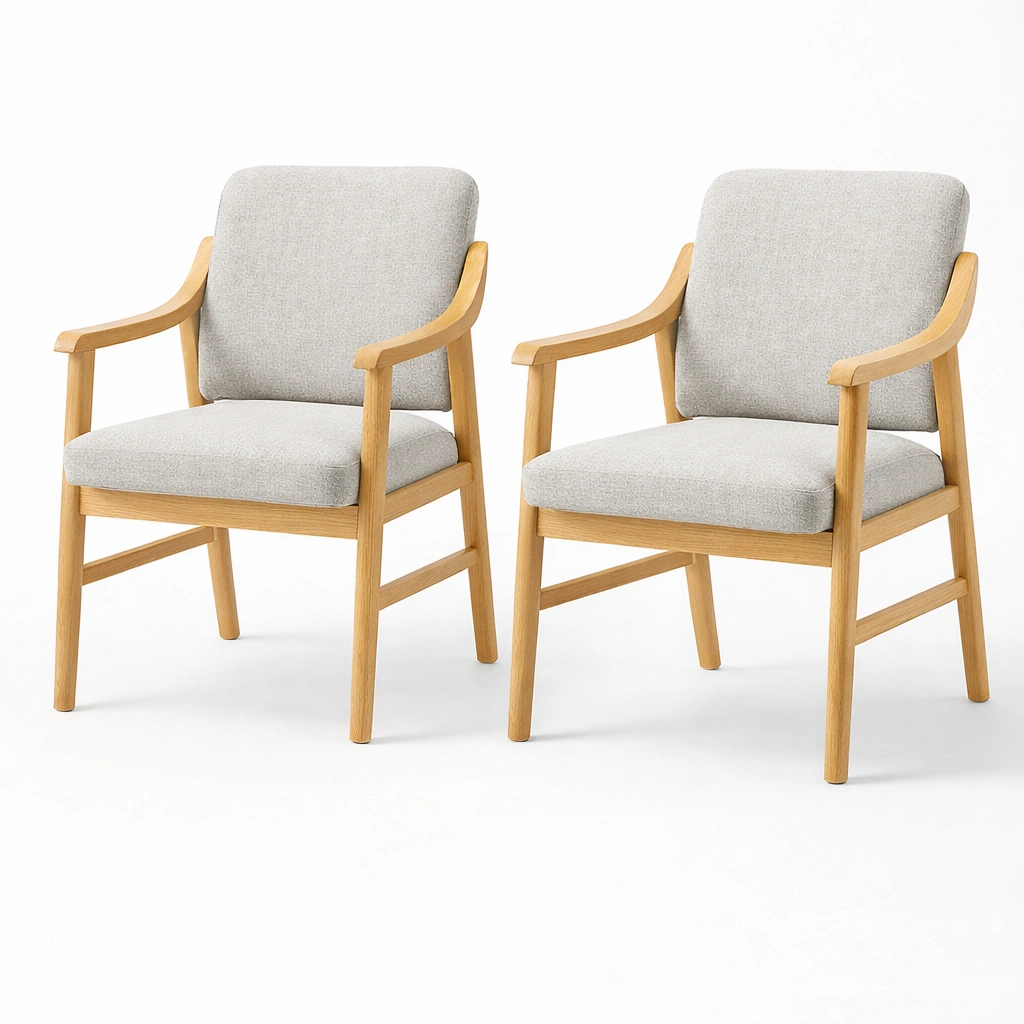 Silla con brazos estilo nordico set de 2-ferlnova