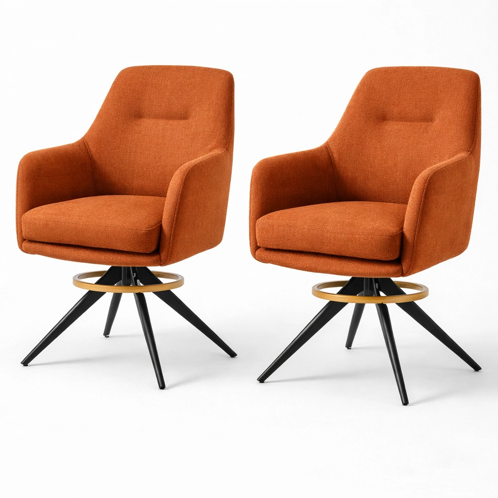 Silla giratoria tapizada set de 2-ferlnova