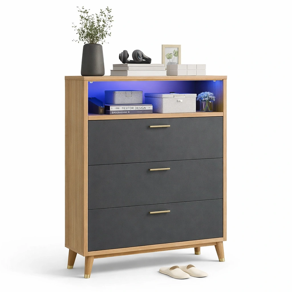 Comoda con cajones y luz led set 1 unidad-ferlnova