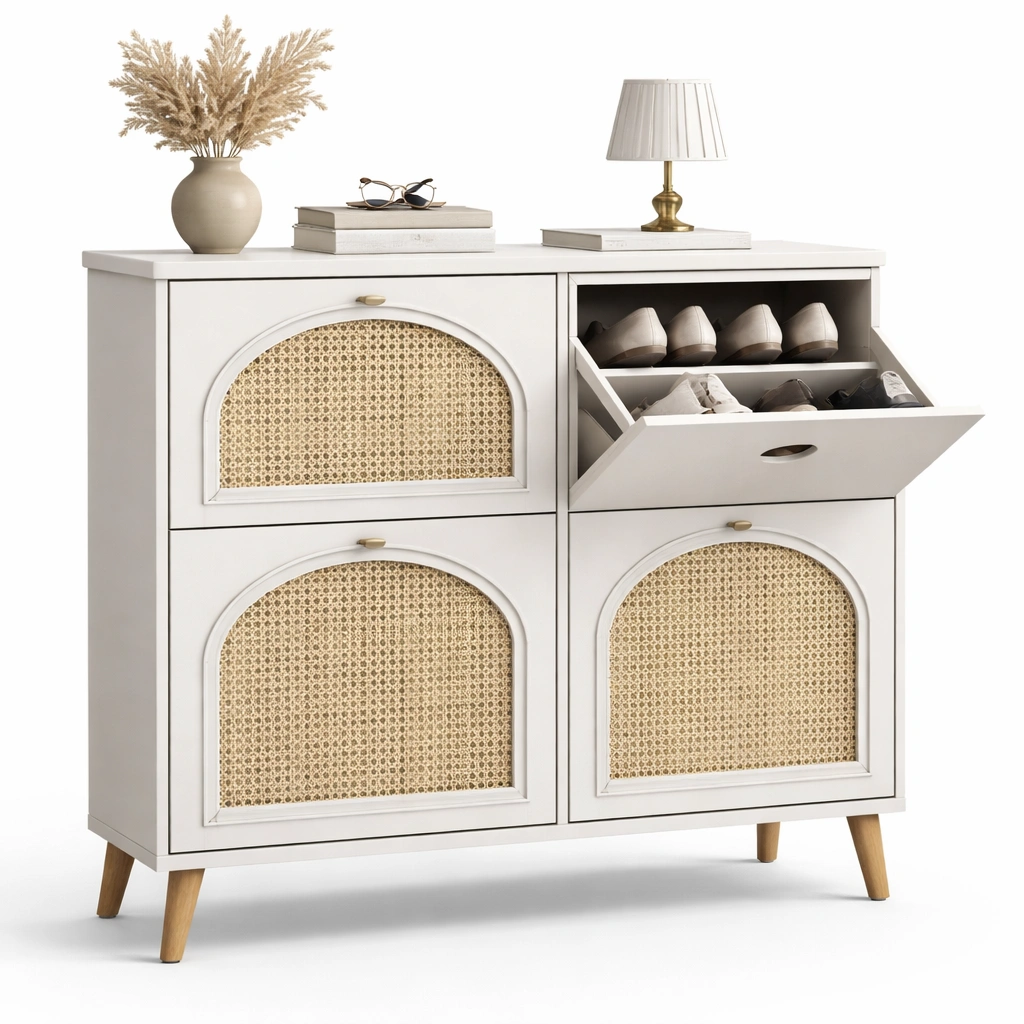 Mueble zapatero vintage con puertas abatibles set 1 unidad-ferlnova