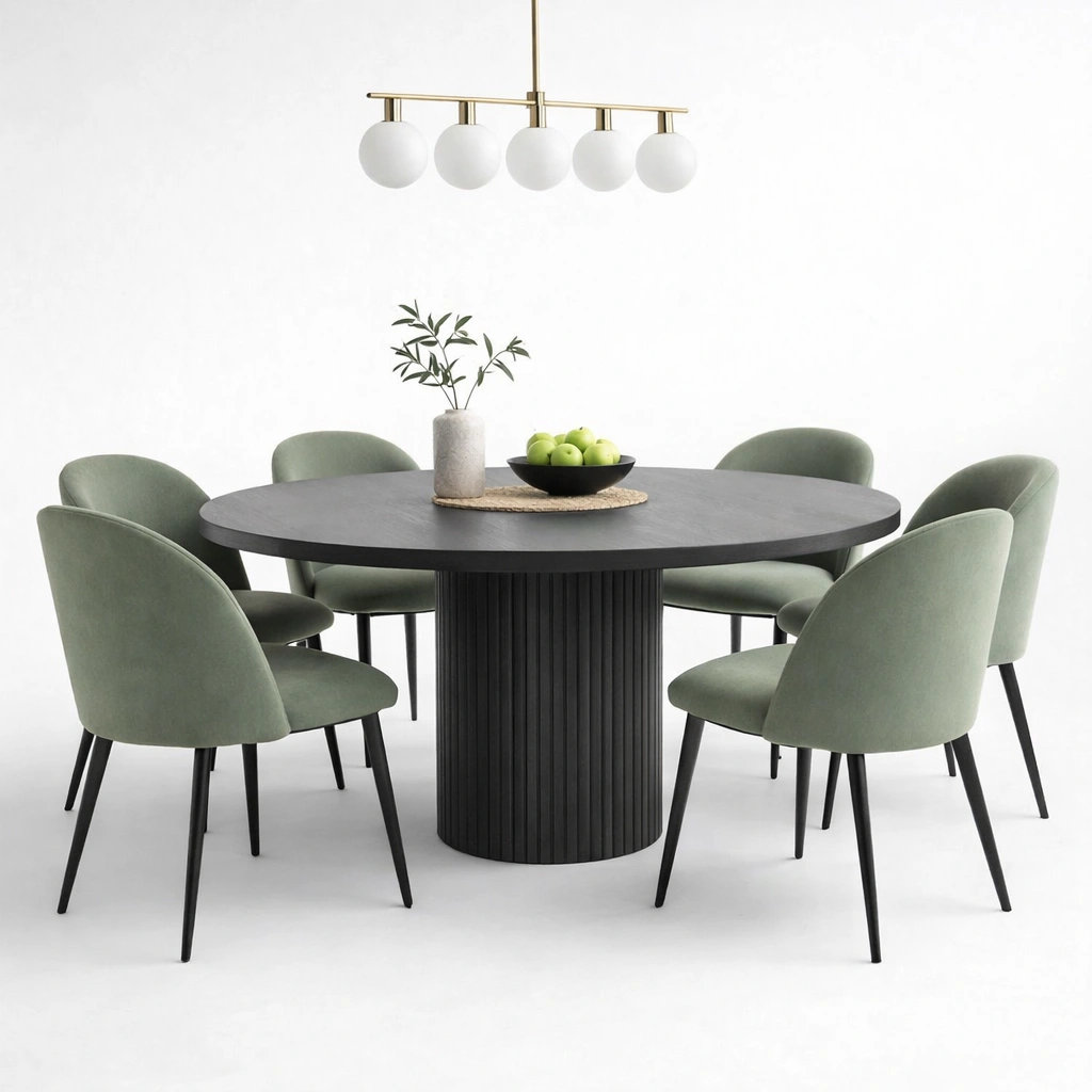 Tavolo da pranzo rettangolare naturale con struttura robusta in legno-iravor