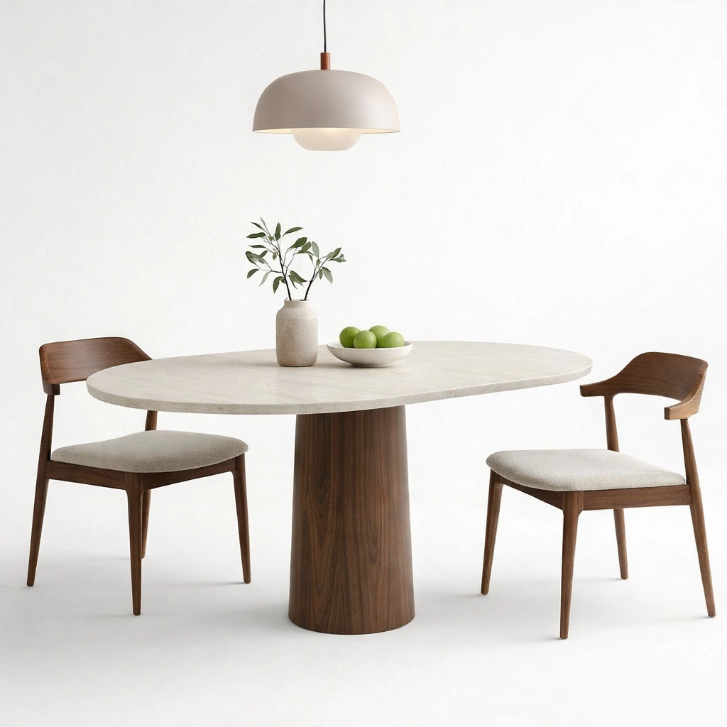 Tavolo da pranzo industriale marrone con struttura in metallo nero-iravor