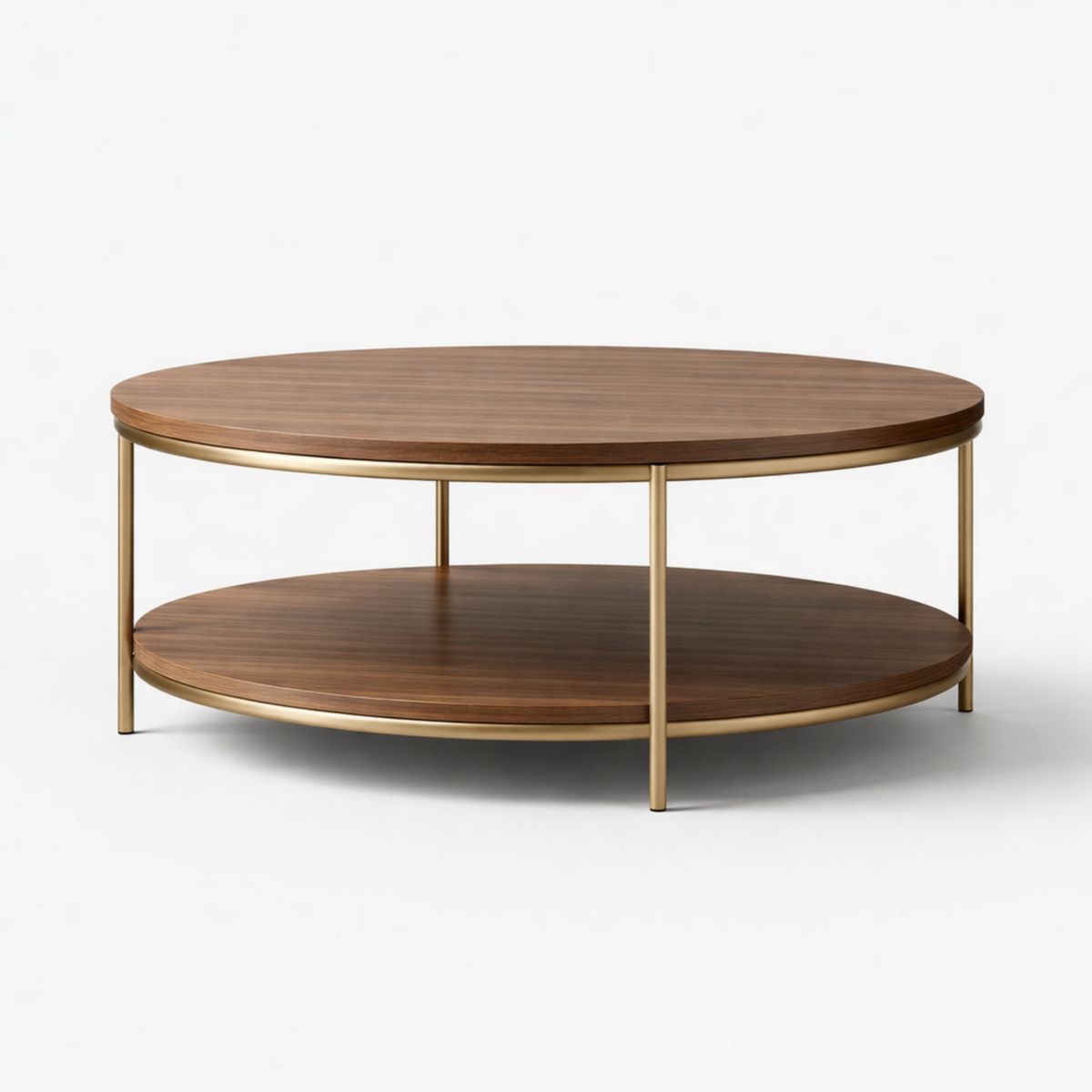 Runder Couchtisch mit MDF und Edelstahl Ø90 cm