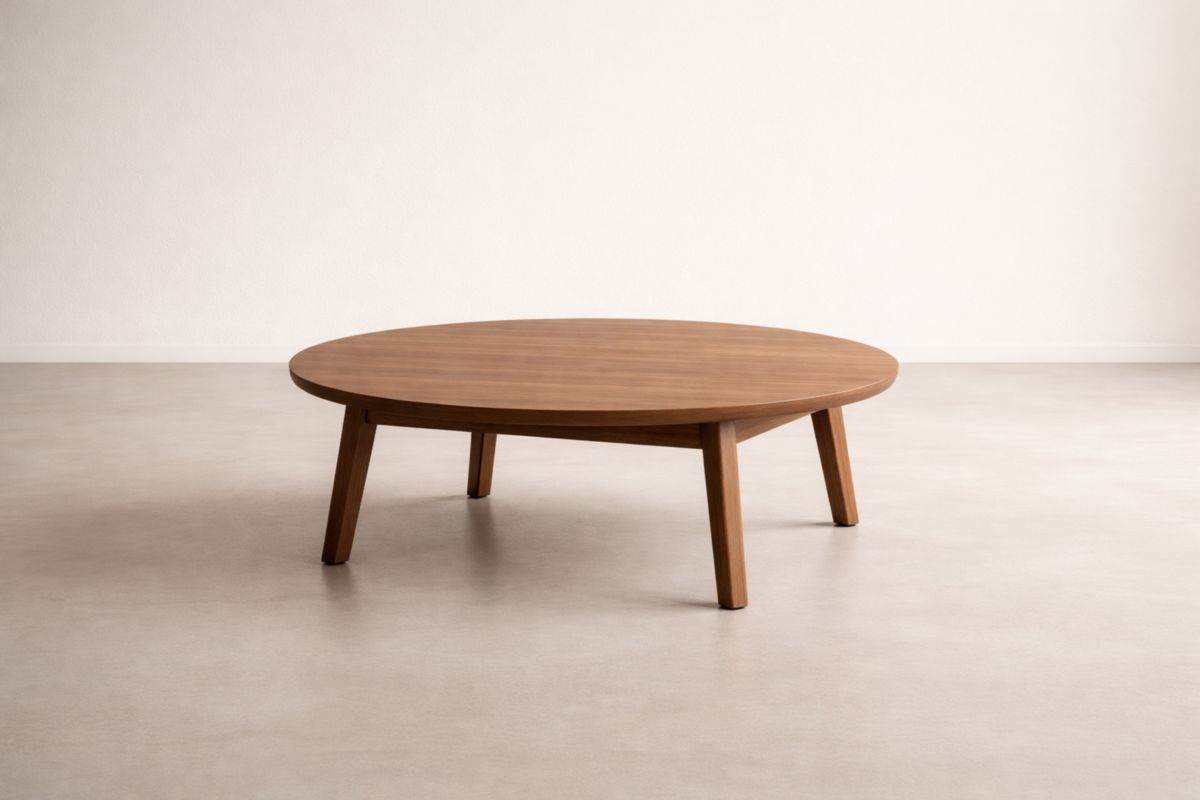 Runder Couchtisch Holz  Walnuss