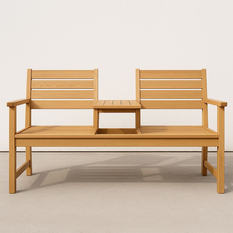 Holzbank mit integriertem Tisch Eukalyptusholz 150 cm