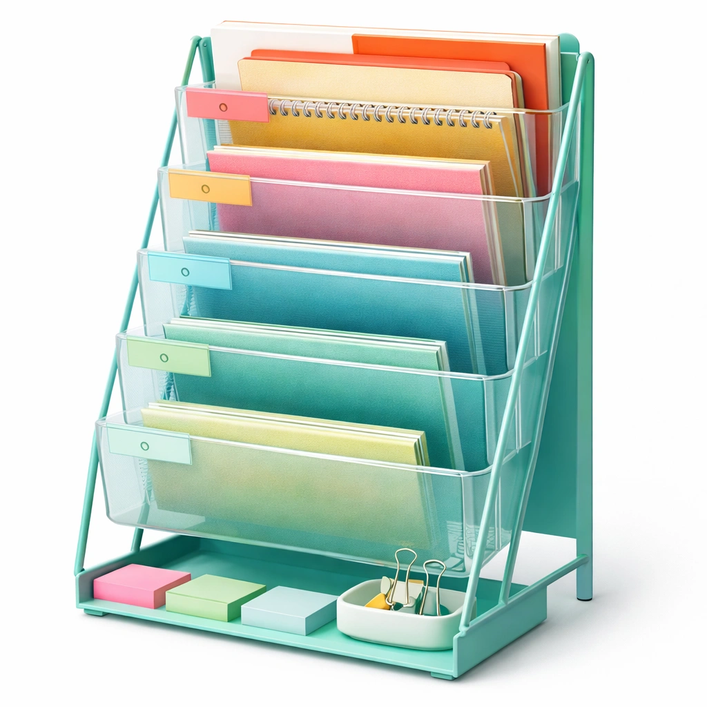 Organizador De Escritorio Transparente Con Soporte Inclinado-Omnorae