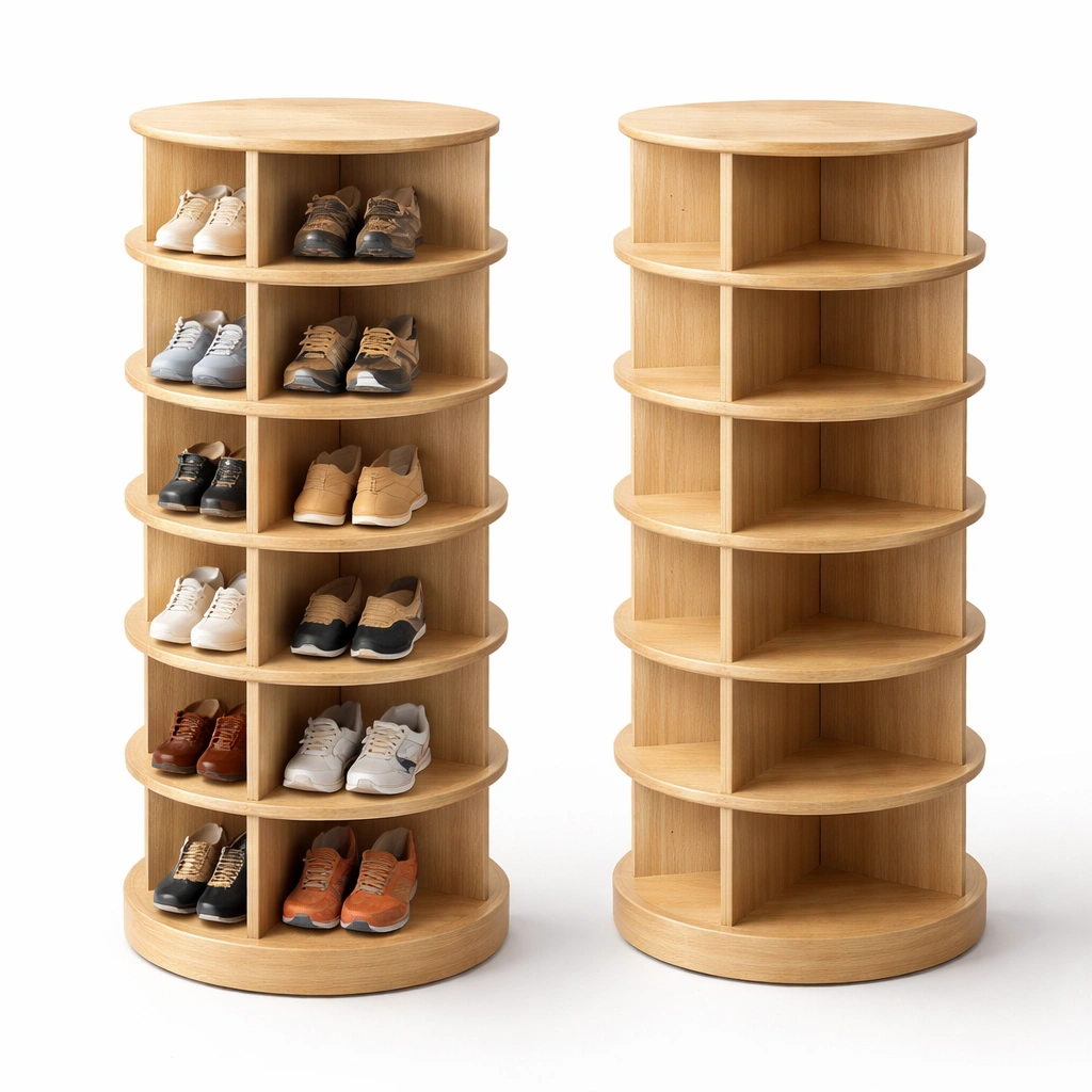 Zapatero Giratorio De Madera De Varios Niveles-Omnorae